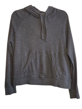 Faherty Sunwashed Gray Organic Cotton Pullover Hoodie with Kangaroo Pocket Sz M